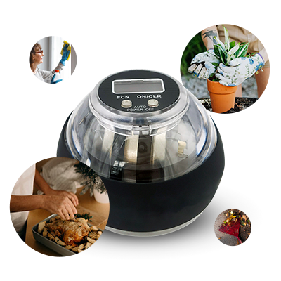 Starke Hand, die den CuraBall hält